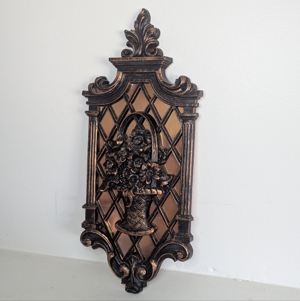 Vintage 70s Coppercraft Guild Flower Wall Plaque